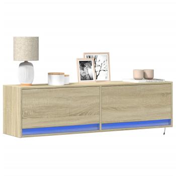 ARDEBO.de - TV-Wandschrank mit LED-Beleuchtung Sonoma-Eiche 140x31x38 cm