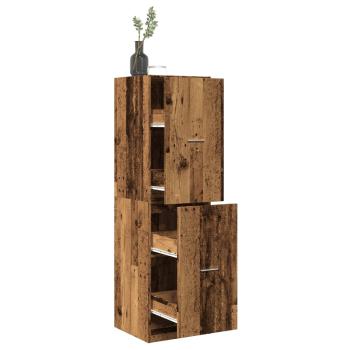 ARDEBO.de - Apothekerschrank Altholz-Optik 40x41x144,5 cm Holzwerkstoff