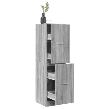ARDEBO.de - Apothekerschrank Grau Sonoma 40x41x144,5 cm Holzwerkstoff