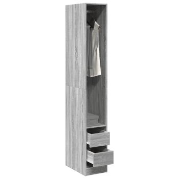 ARDEBO.de - Kleiderschrank Grau Sonoma 30x50x200 cm Holzwerkstoff