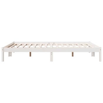 Massivholzbett Extra Lang ohne Matratze Weiß 160x220 Kieferholz