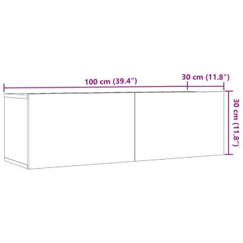 TV-Wandschränke 2 Stk. Altholz-Optik 100x30x30 cm