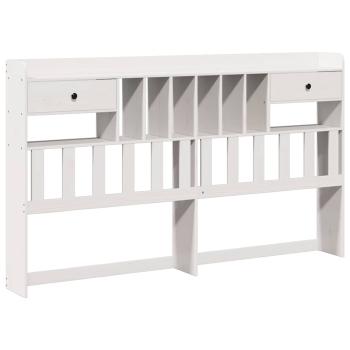 Kopfteil mit Stauraum Weiß 180 cm Massivholz Kiefer