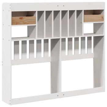 Kopfteil mit Stauraum Weiß 135 cm Massivholz Kiefer