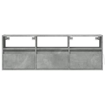 TV-Wandschrank mit LED-Beleuchtung Betongrau 130x31x45 cm