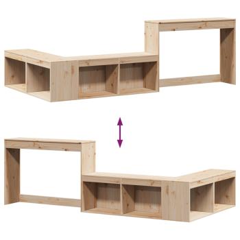 Nachttisch mit Schreibtisch 222x107x75 cm Massivholz Kiefer