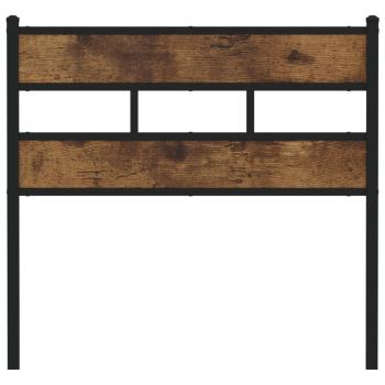 ARDEBO.de - Kopfteil Räuchereiche 75 cm Eisen und Holzwerkstoff