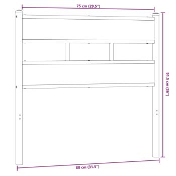 Kopfteil Räuchereiche 75 cm Eisen und Holzwerkstoff