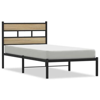 ARDEBO.de - Metallbett ohne Matratze Sonoma-Eiche 107x203 cm
