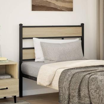 ARDEBO.de - Kopfteil Sonoma-Eiche 75 cm Eisen und Holzwerkstoff