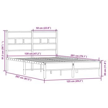 Bettgestell ohne Matratze Sonoma-Eiche 120x200 cm Holzwerkstoff