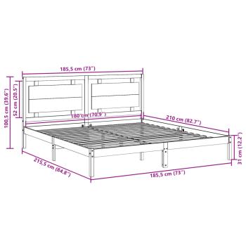 Massivholzbett Extra Lang ohne Matratze 180x210 cm