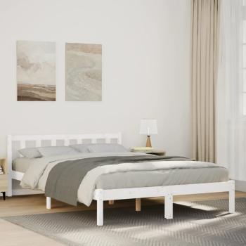 ARDEBO.de - Massivholzbett Extra Lang ohne Matratze Weiß 140x220 Kieferholz