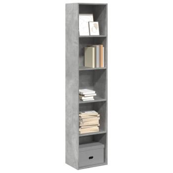 ARDEBO.de - Bücherregal Betongrau 40x30x189 cm Holzwerkstoff