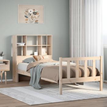 ARDEBO.de - Massivholzbett mit Regal ohne Matratze 100x200 cm Kiefer