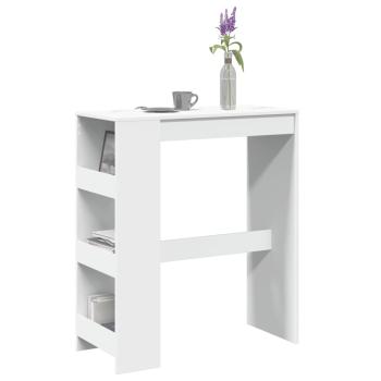 ARDEBO.de - Bartisch mit Regal Weiß 90x40x103,5 cm Holzwerkstoff