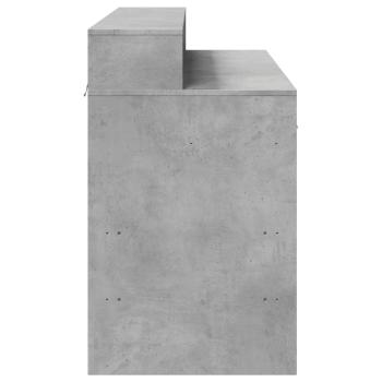 LED-Schreibtisch Betongrau 120x55x91 cm Holzwerkstoff