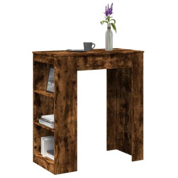 ARDEBO.de - Bartisch mit Regal Räuchereiche 95x47x103,5 cm Holzwerkstoff