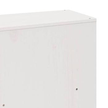 Massivholzbett mit Regal ohne Matratze Weiß 200x200 cm Kiefer