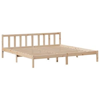 Massivholzbett mit Regal ohne Matratze 200x200 cm Kiefernholz