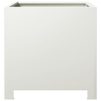 Pflanzkübel 2 Stk. Weiß 40x40x40 cm Stahl