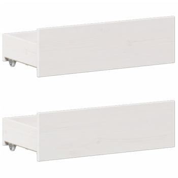 Massivholzbett mit Regal ohne Matratze Weiß 140x200 cm Kiefer