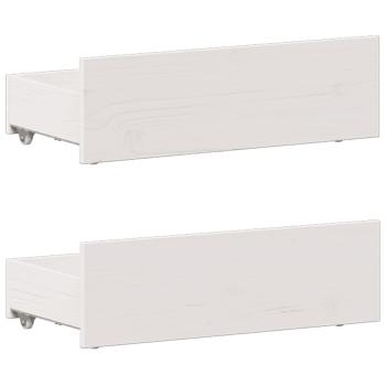 Massivholzbett mit Regal ohne Matratze Weiß 90x190 cm Kiefer