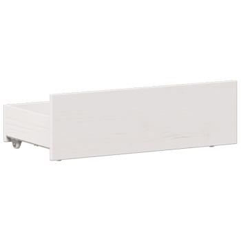 Massivholzbett mit Regal ohne Matratze Weiß 90x190 cm Kiefer