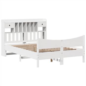 Massivholzbett ohne Matratze Weiß 140x200 cm Kiefernholz