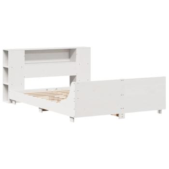 Massivholzbett ohne Matratze Weiß 150x200 cm Kiefernholz