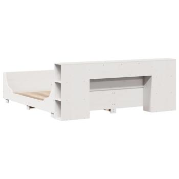 Massivholzbett ohne Matratze Weiß 180x200 cm Kiefernholz