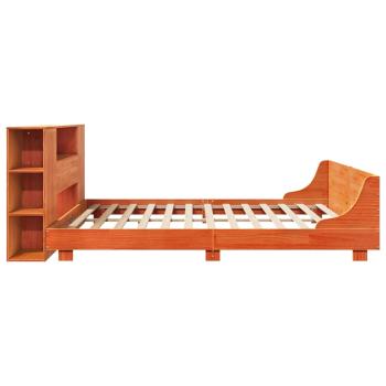 Massivholzbett ohne Matratze Wachsbraun 180x200 Kiefernholz