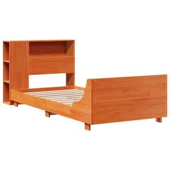 Massivholzbett ohne Matratze Wachsbraun 75x190 cm Kiefernholz