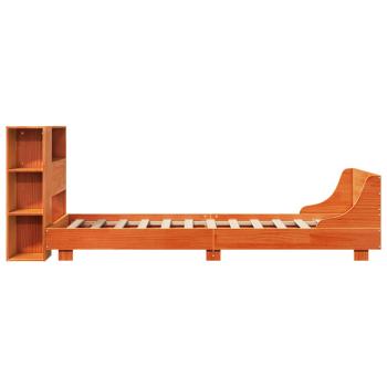 Massivholzbett ohne Matratze Wachsbraun 75x190 cm Kiefernholz