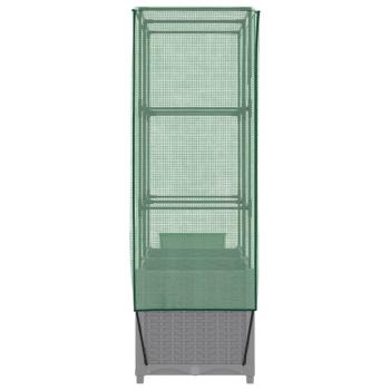 Hochbeet mit Gewächshaus-Aufsatz Rattan-Optik 80x40x138 cm