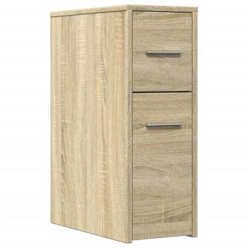 Badschrank Schmal mit Rollen Sonoma-Eiche Holzwerkstoff