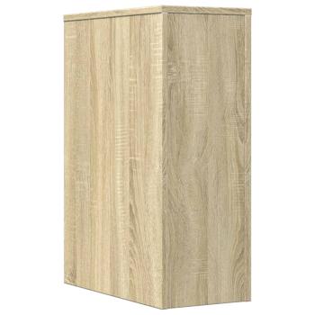 Badschrank Schmal mit Rollen Sonoma-Eiche Holzwerkstoff