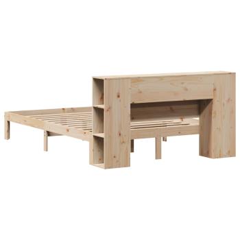 Massivholzbett mit Regal ohne Matratze 150x200 cm Kiefer