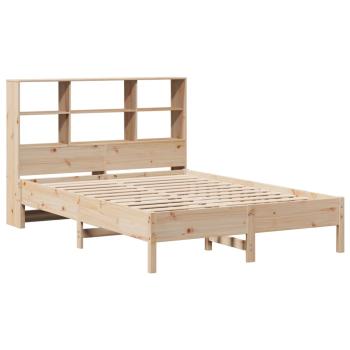 ARDEBO.de - Massivholzbett mit Regal ohne Matratze 150x200 cm Kiefer