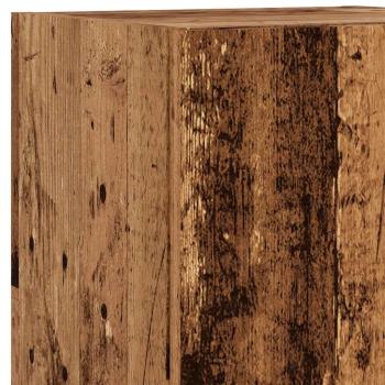 TV-Schränke mit LED-Leuchten 2 Stk. Altholz-Optik 30,5x30x102cm