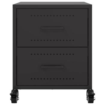 Nachttische 2 Stk. Schwarz 36x39x43,5 cm Stahl