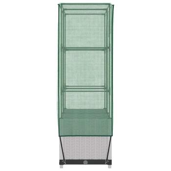 ARDEBO.de - Hochbeet mit Gewächshaus-Aufsatz Rattan-Optik 80x40x138 cm