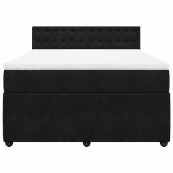 Boxspringbett mit Matratze Schwarz 140x190 cm Samt