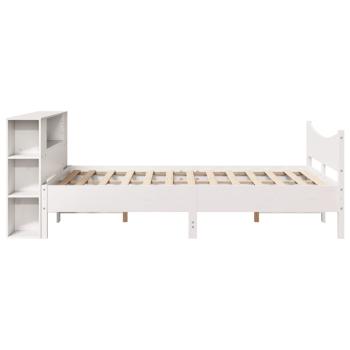 Massivholzbett ohne Matratze Weiß 150x200 cm Kiefernholz