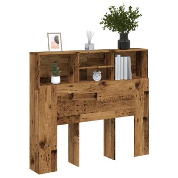 ARDEBO.de - Bett-Kopfteil mit Ablagen Altholz-Optik 120x19x103,5 cm