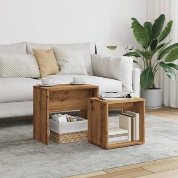 ARDEBO.de - Satztische 2 Stk. Artisan-Eiche Holzwerkstoff