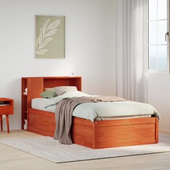 ARDEBO.de - Massivholzbett ohne Matratze Wachsbraun 75x190 cm Kiefernholz
