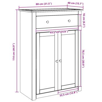 Schuhschrank Panama 80x40x114 cm Massivholz Kiefer