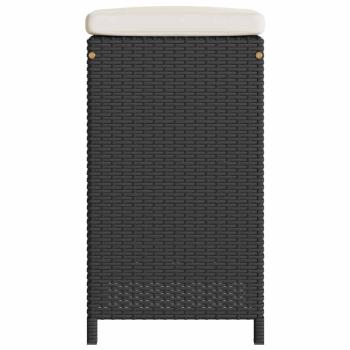 Garten-Barhocker mit Kissen 6 Stk. Schwarz Poly Rattan