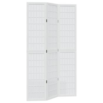 3-tlg. Raumteiler Weiß Massivholz Paulownia